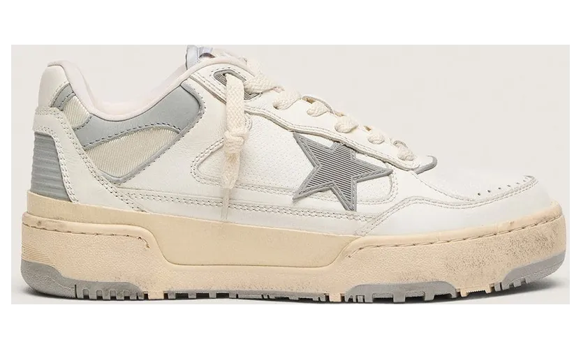 Golden Goose Women’S Forty2 With Grey Star And White Leather Heel Tab (GWF00630.F006886.10973)