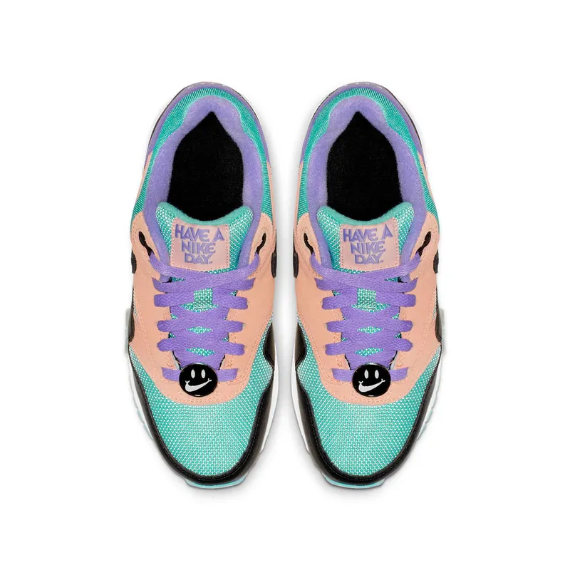 Nike Air Max 1 Have a Day (GS) Black/White-Space Purple-Bleached Coral (AT8131-001)