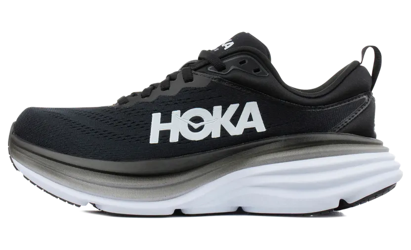 HOKA Bondi 8 Womens Black White (1127952-BWHT)