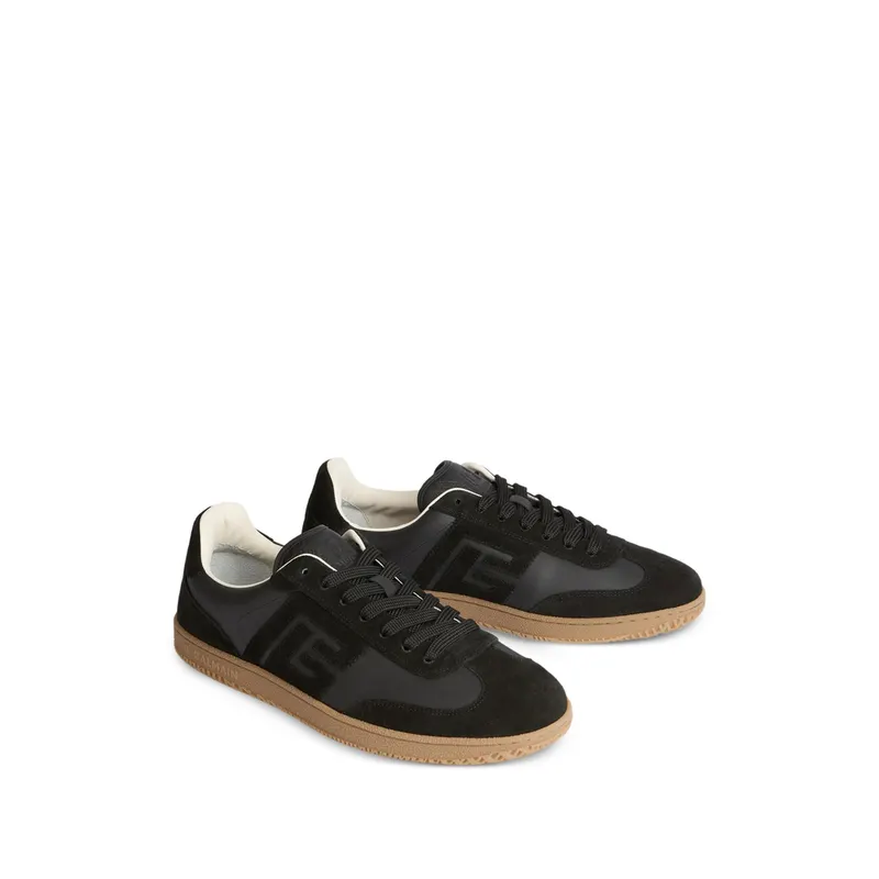 Balmain Swan Suede and Smooth Leather “Black” (HM1VI360 LBEW 0PA)