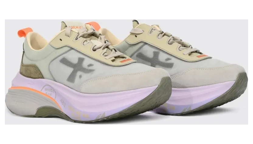 Premiata Hill Nylon and Suede Sneakers White 2 (HILL7857)