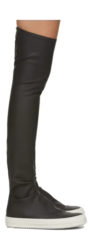 Rick Owens Drkshdw Black Over The Knee Sock Sneakers (DS20F1809 RUH)