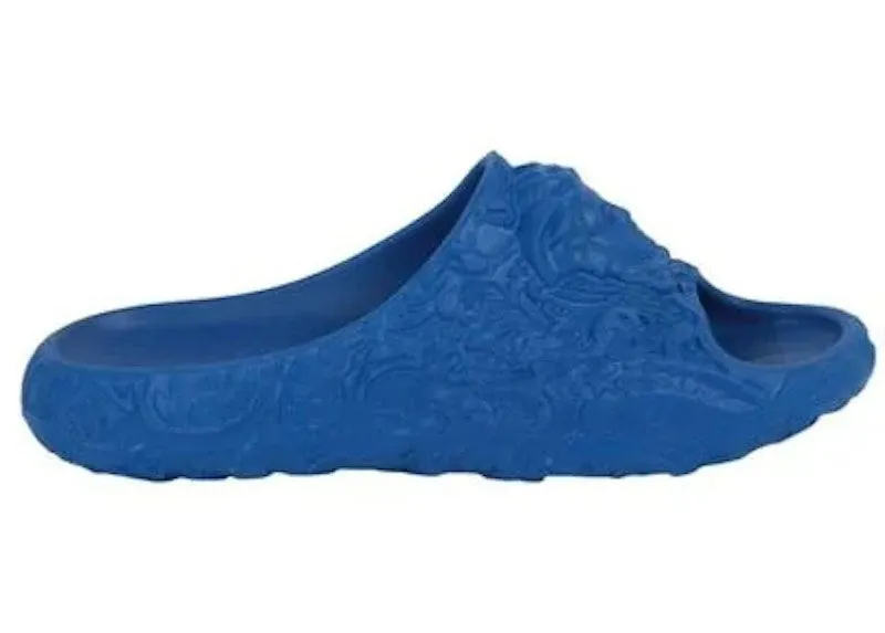 Versace Molded Barocco Pool Slide Royal Blue (1005746 1A03446 1U280)