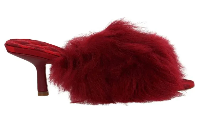 Burberry Jackie Shearling Mules Berry (8077590)