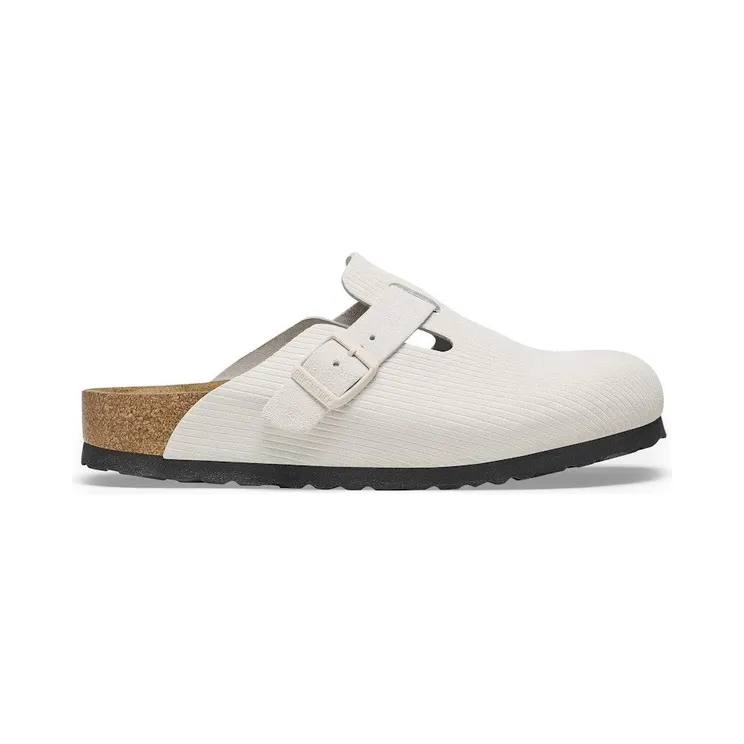 Birkenstock Boston Embossed Corduroy Suede Antique White (1025252)