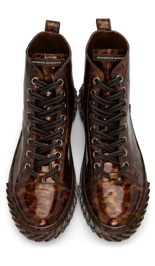 Giuseppe Zanotti Brown Shredder High Sneakers (RU10056-90633) (5)
