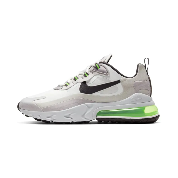 Nike Air Max 270 React “Summit White / Vast Grey / Silver Lilac / Electric Green” (CI3866-100)