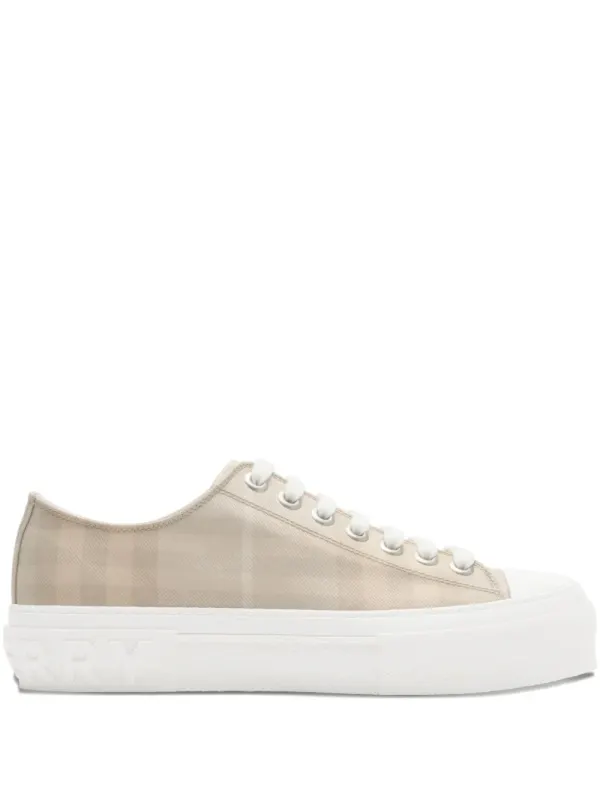 Burberry Geruite sneakers – Beige (8114115)
