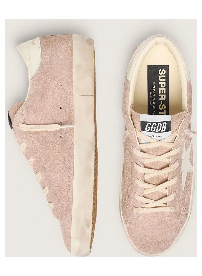 Golden Goose Women’S Super-Star In Powder-Pink Suede With White Star (GWF01016.F008951.25698) (3)
