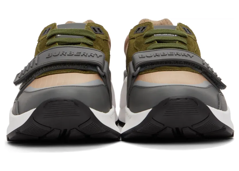 Burberry Green & Beige Ramsey Sneakers (8045292) (2)