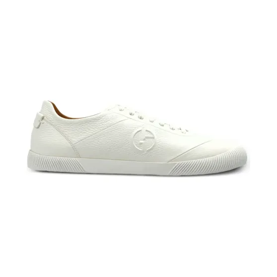 Giorgio Armani embossed-logo leather “White” (GM004698AF1)
