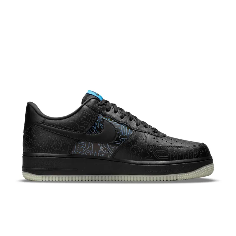 Nike Air Force 1 Low Computer Chip Space Jam (GS) – “Black / Electric Blue” (DH5354-001)