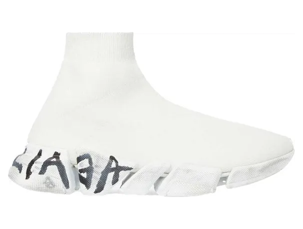 Balenciaga Speed 2.0 Graffiti Recycled Knit White (617196W2DD42091)