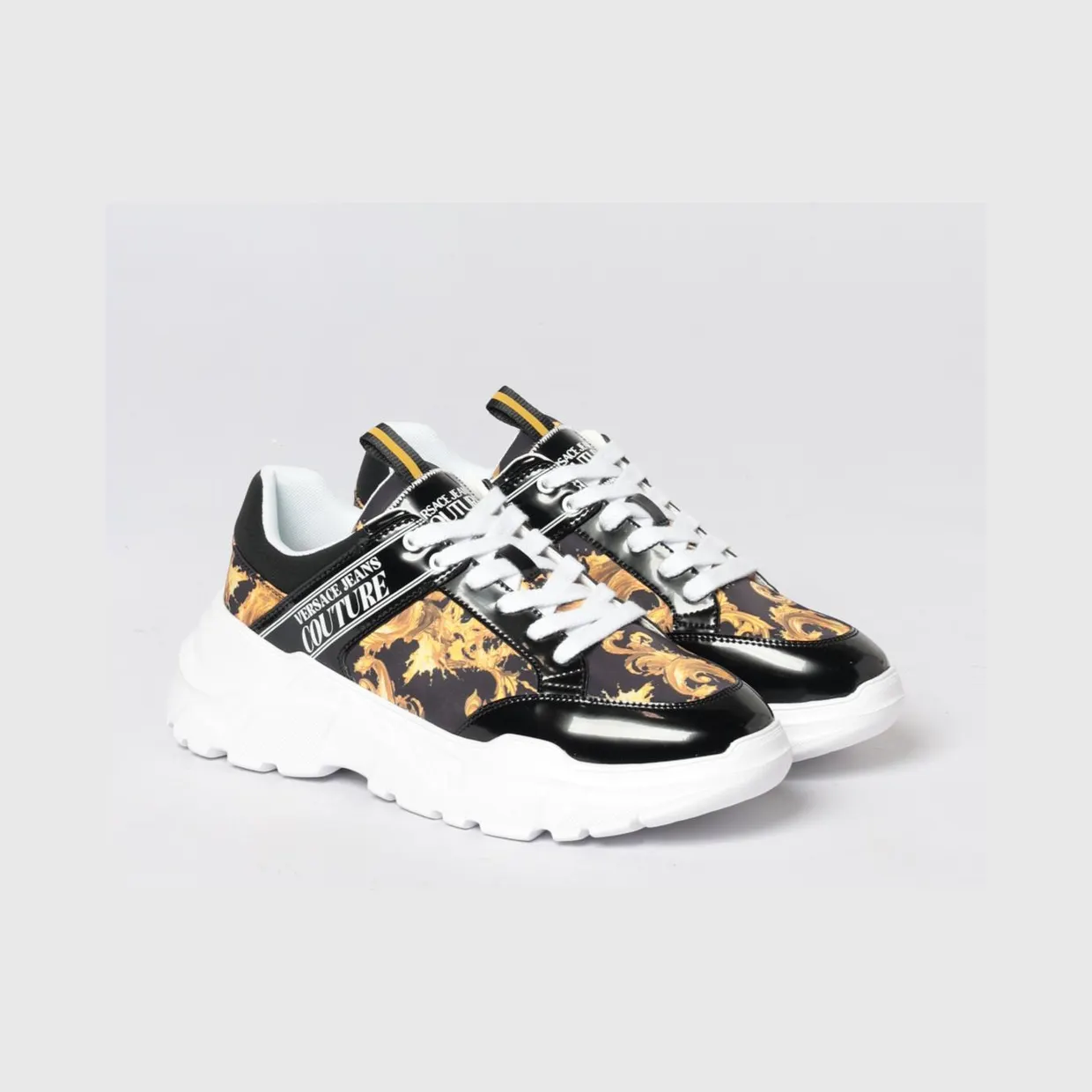 Versace Baroque Print Nylon Sneakers Black (80YA3SC2ZSD96G89)