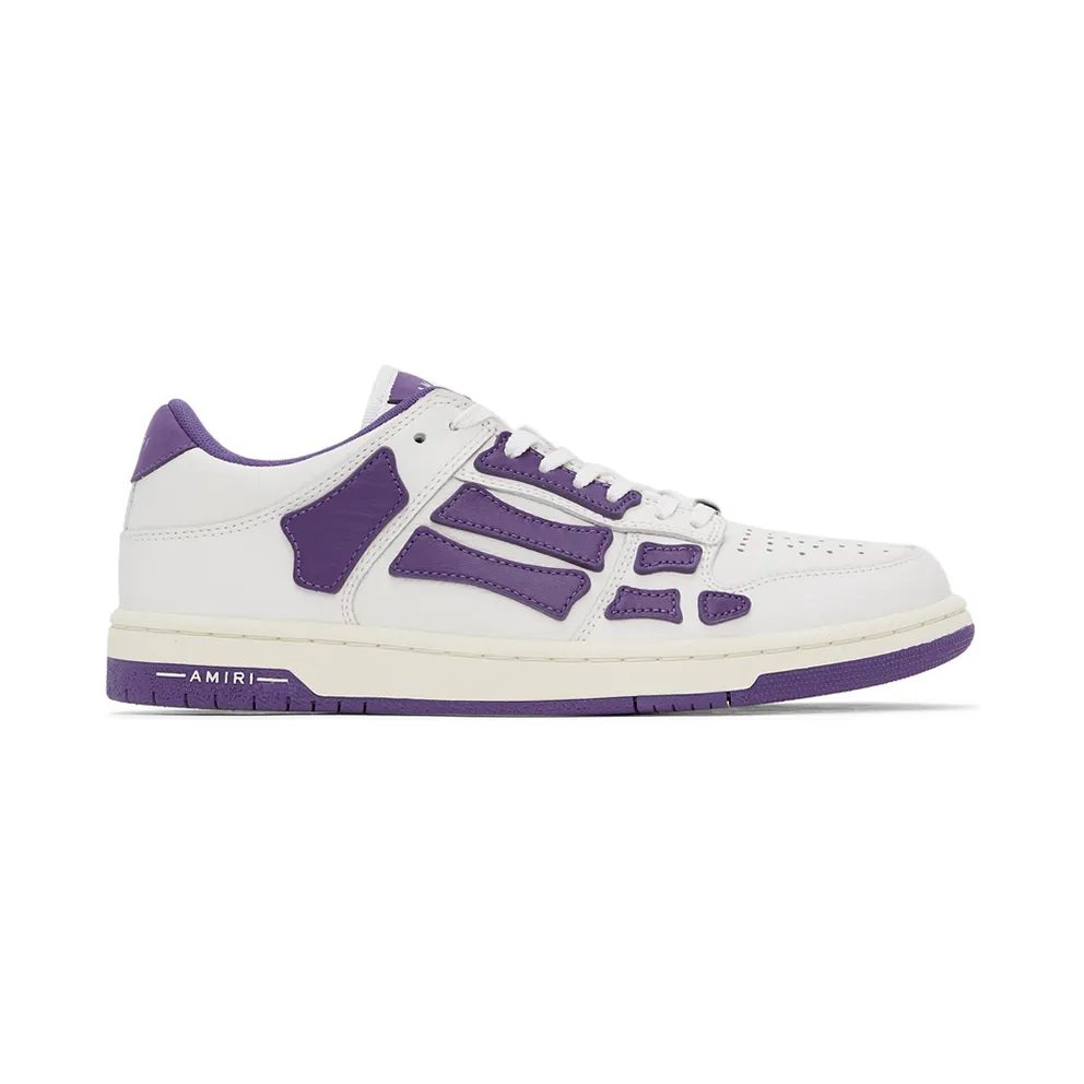 AMIRI White & Purple Skel Top Low Sneakers (PS22MFS003-196)
