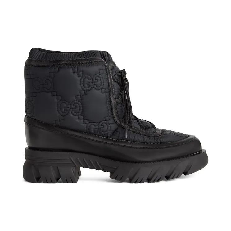 Gucci GG Lace Up Ankle Boot Black (680888 UF720 1000)
