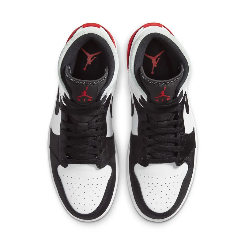 Jordan 1 Mid SE Union Black Toe White/Black-Light Smoke Grey-Gym Red (852542-100)
