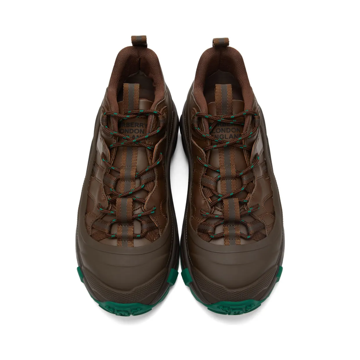 Burberry Brown & Green Arthur Sneakers (8045701) (5)