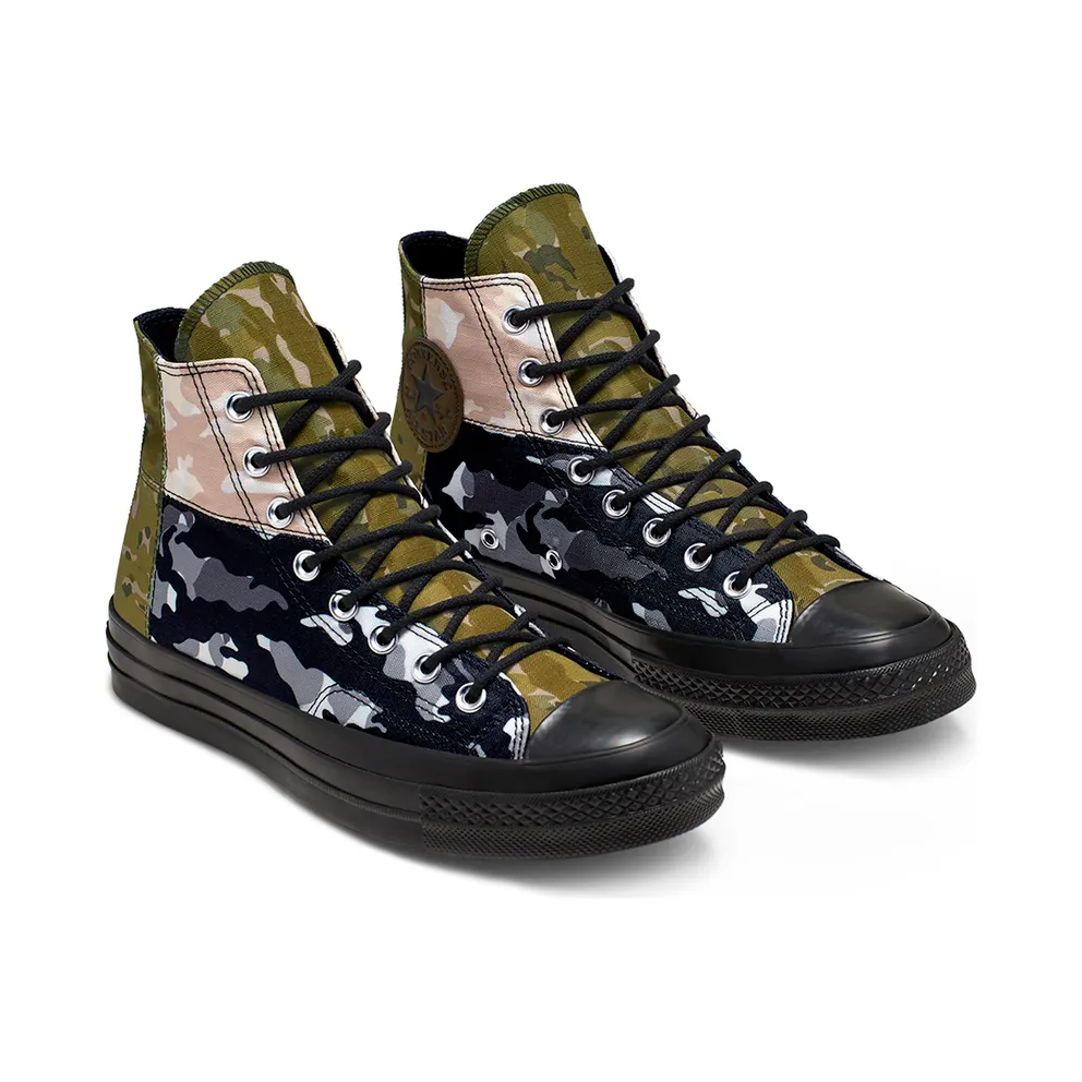Converse Chuck Taylor All-Star 70s Hi Patchwork Blocked Camo Black Surplus Olive/Black (165912C)