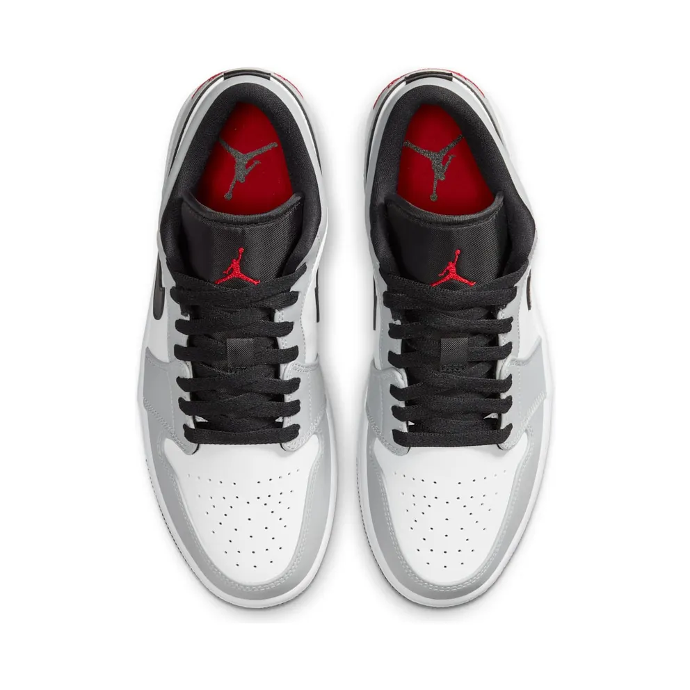 Jordan 1 Low Light Smoke Grey Light Solar Flare Heather/White-Black-Gym Red (553558-030)