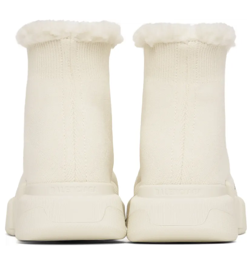 Balenciaga Off-White Sherpa Speed 2.0 Sneakers (669789 W2DI3) (4)