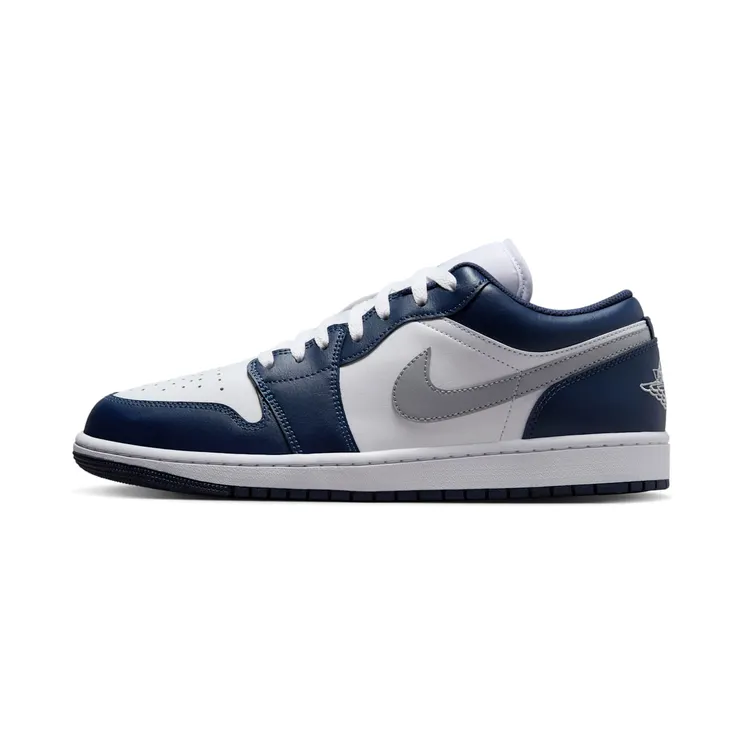 Air Jordan 1 Low “White / Midnight Navy / Wolf Grey” (553558-141)
