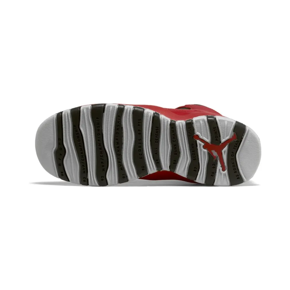 Jordan 10 Retro Bulls Over Broadway (GS) Gym Red/Black/Wolf Grey (705179-601)