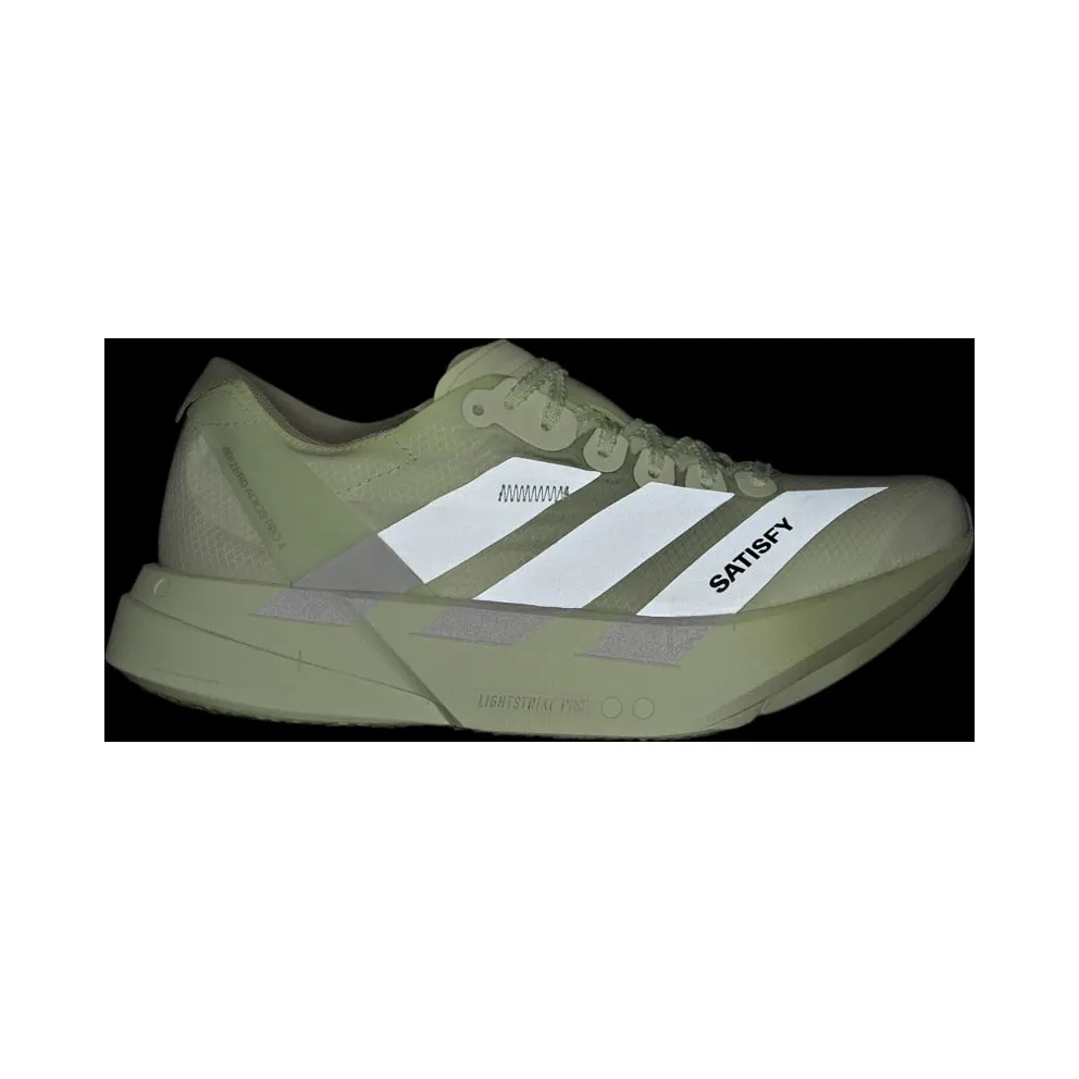 Adidas ADIZERO ADIOS PRO 4 SATISFY Shoes Tent Green / Matte Silver / Magic Lime (KH8441)