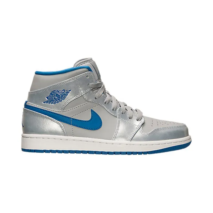 Air Jordan 1 Mid ‘Wolf Grey’ Wolf Grey/White-Sport Blue (554724-025)