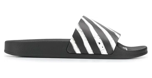 Off-White Spray Stripes Slides Black