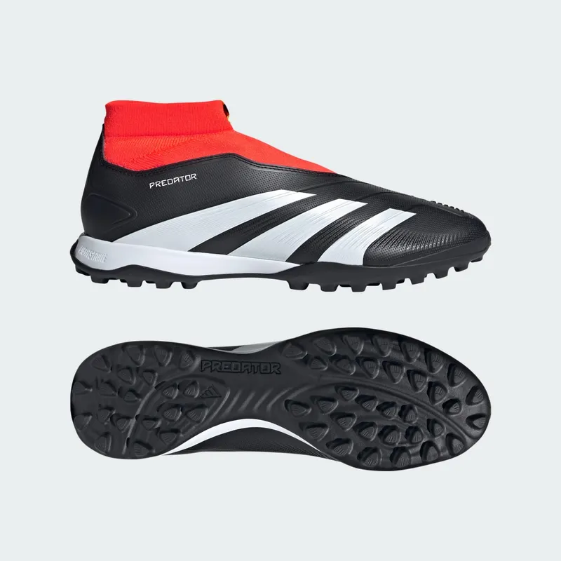 adidas Predator 24 League Laceless Turf Core Black Cloud White Solar Red (IG7715)