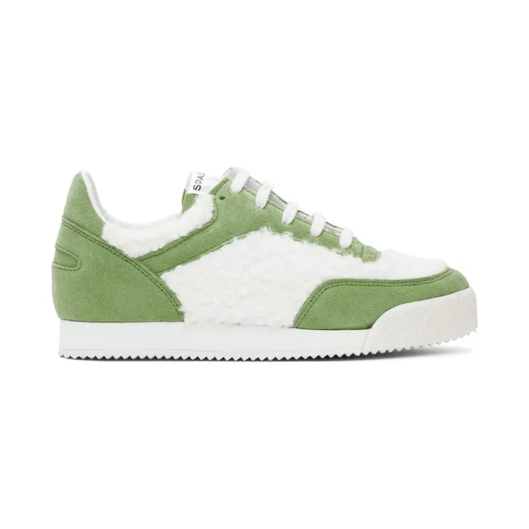 Comme des Garcons Shirt Green and White Spalwart Edition Pitch Low Sneakers (W28600)