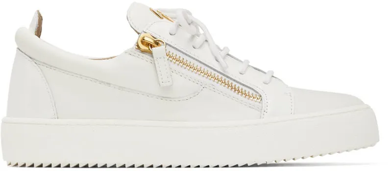 Giuseppe Zanotti White & Gold Frankie Sneakers (RU00010-86439)