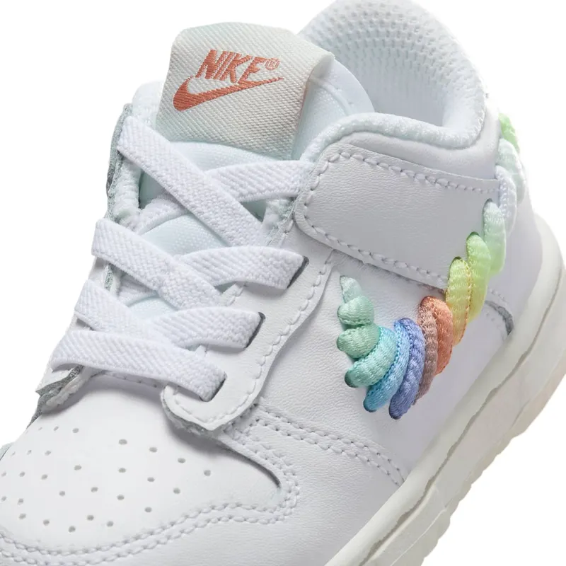 Nike Dunk Low SE Rainbow Lace Swoosh White (FQ1924-100)
