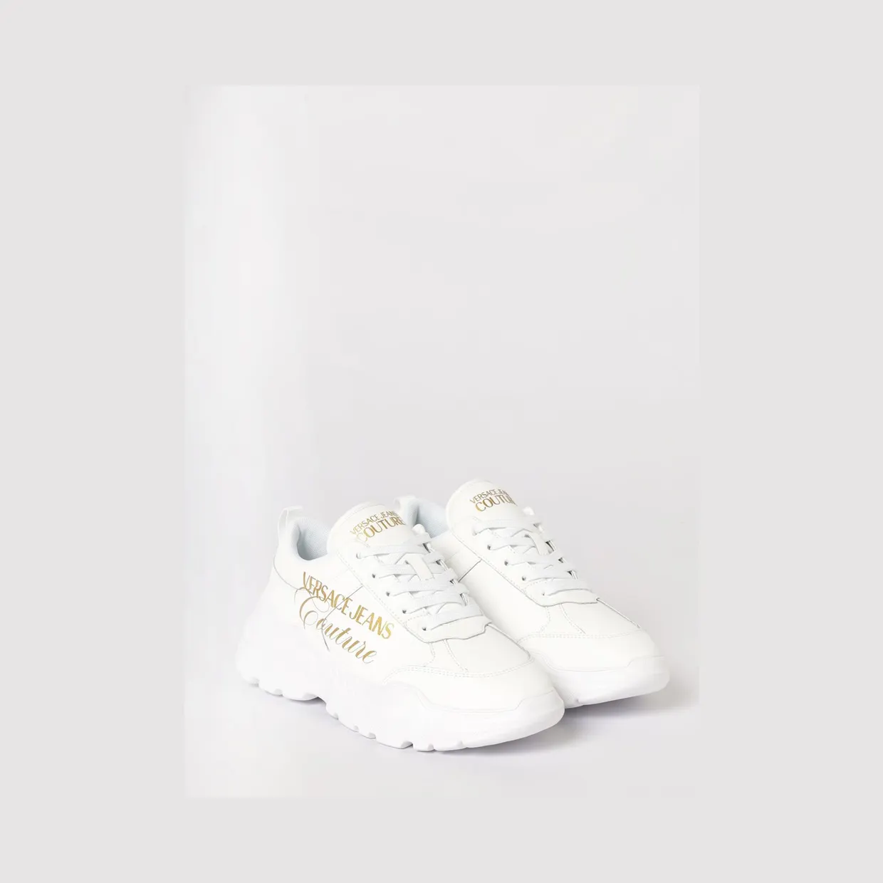 Versace Leather Sneakers with Logo White (80VA3SC1ZPB69003)
