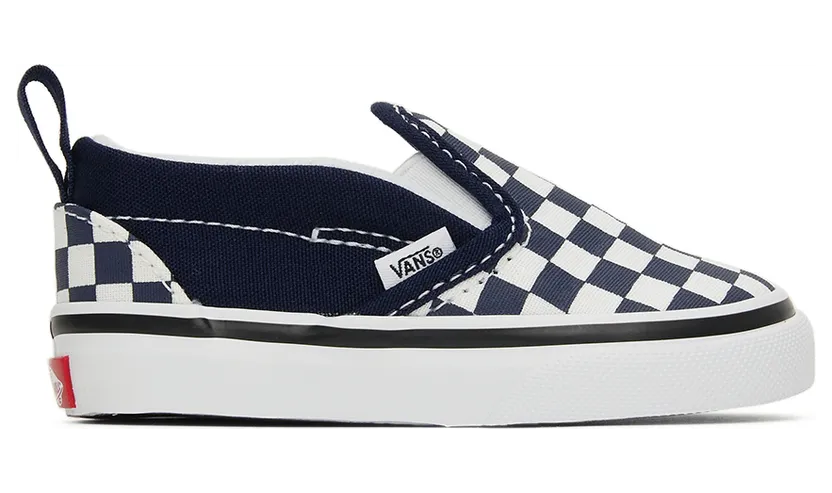 Vans Baby Navy & White Checkerboard Slip-On V Sneakers (VN000UBSARY1)