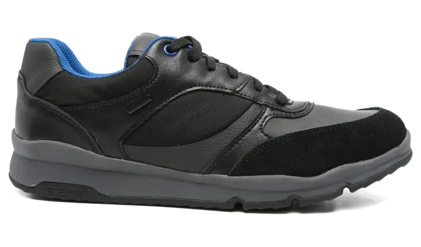Geox Sandford leren sneakers met vlakken – Zwart (U36S7A0PTME)