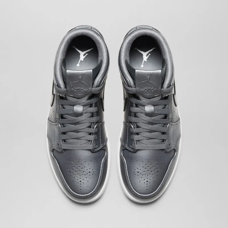 Jordan 1 Retro Mid Nouveau Cool Grey Cool Grey/White/Gum Light Brown (629151-007)