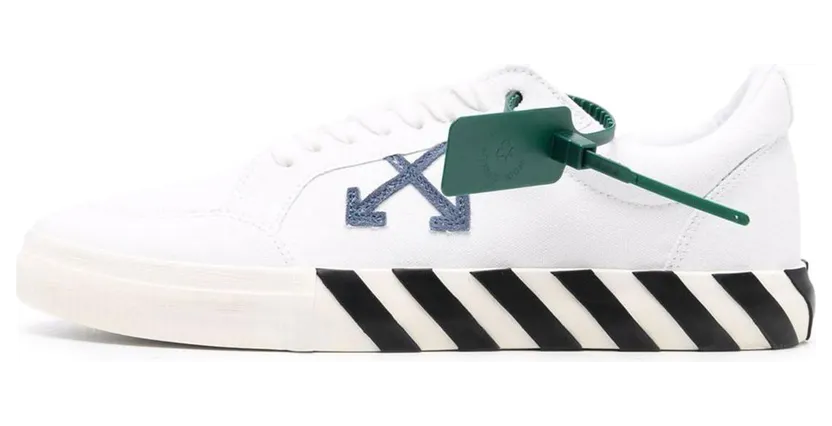 Off White Vulc Low Cotton Blue Grey Brand New (OMIA085S22FAB001014519)