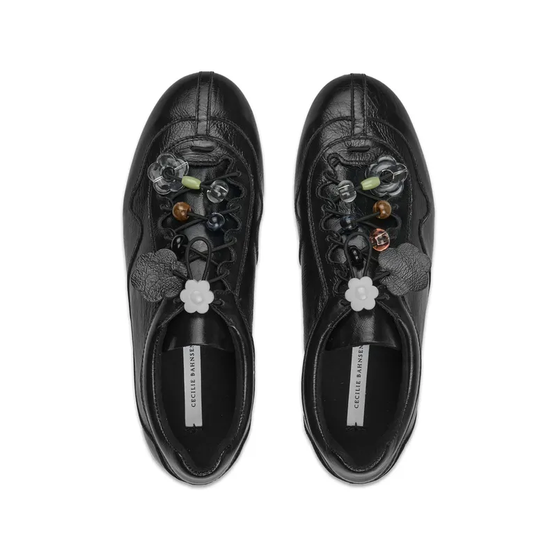 Cecilie Bahnsen Blaise Bead-embellished Leather “Black” (FTW30006 BLAISE BLACK)