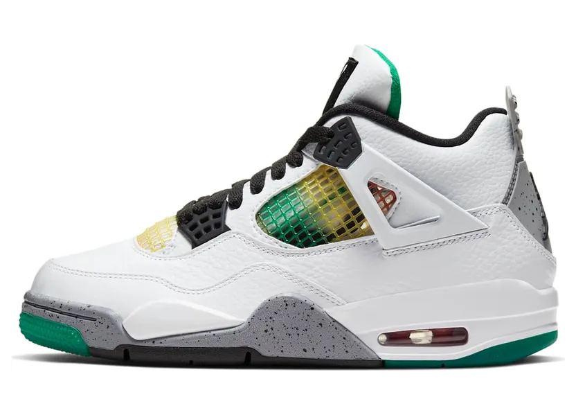 Air Jordan 4 WMNS Retro Rasta “White / University Red / Lucid Green / Black” (AQ9129-100)