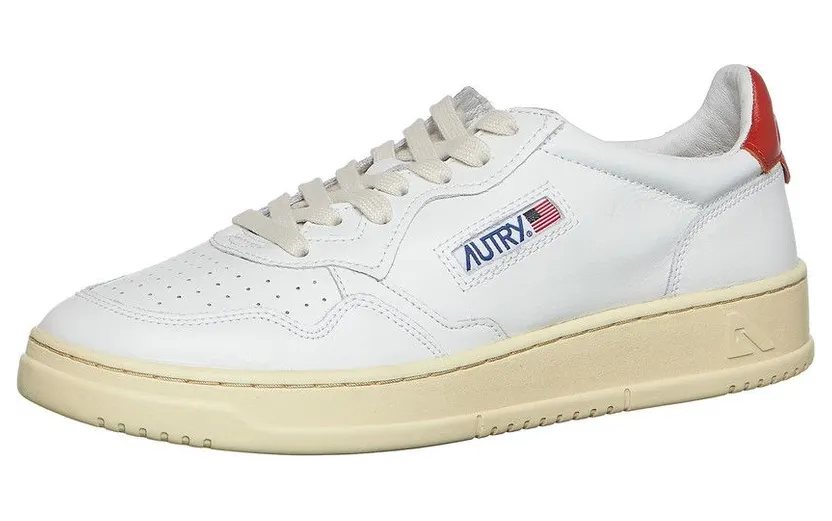 Autry Medalist Low Leather / Leather White / Rust (AULMLL48) (2)