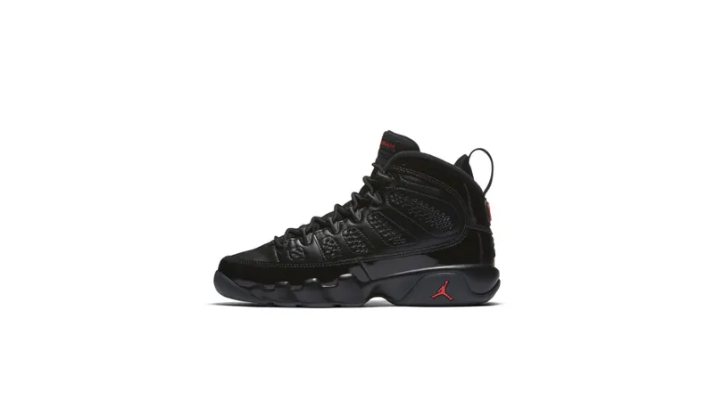 Jordan 9 Retro Bred Patent (GS) Black/University Red-Anthracite (302359-014)
