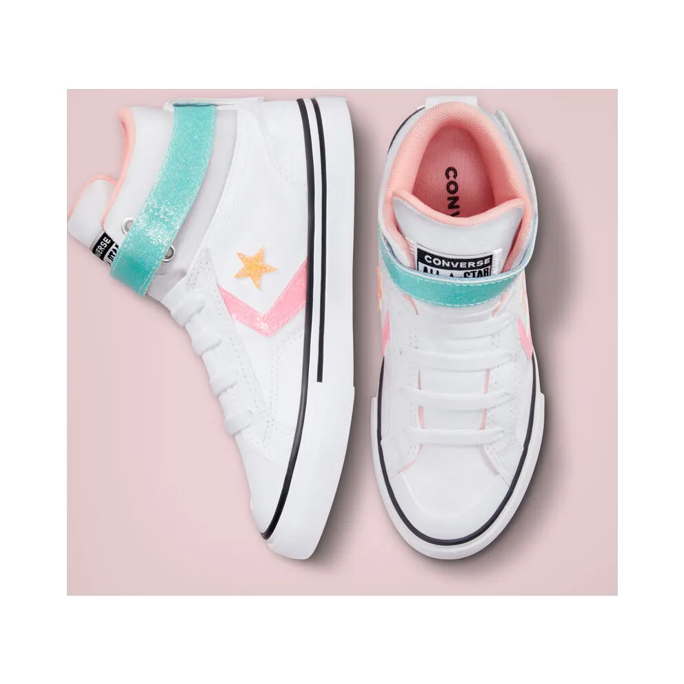 Converse Pro Blaze Strap Glitter White/Black/bleached Coral (A01066C)