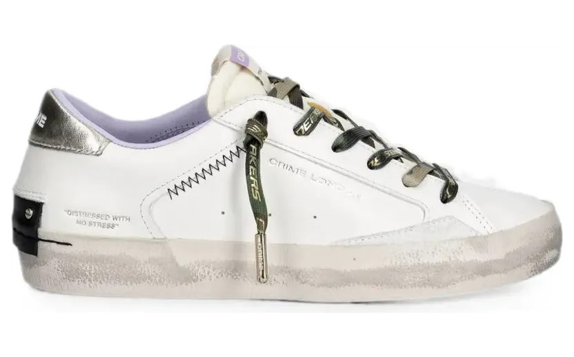 Crime London Distressed sneakers met logo-print – Wit (29002PP8)