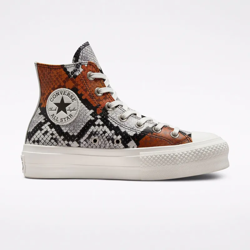Converse Authentic Glam Platform Chuck Taylor All Star Vintage White/Black/Orange (573082C)