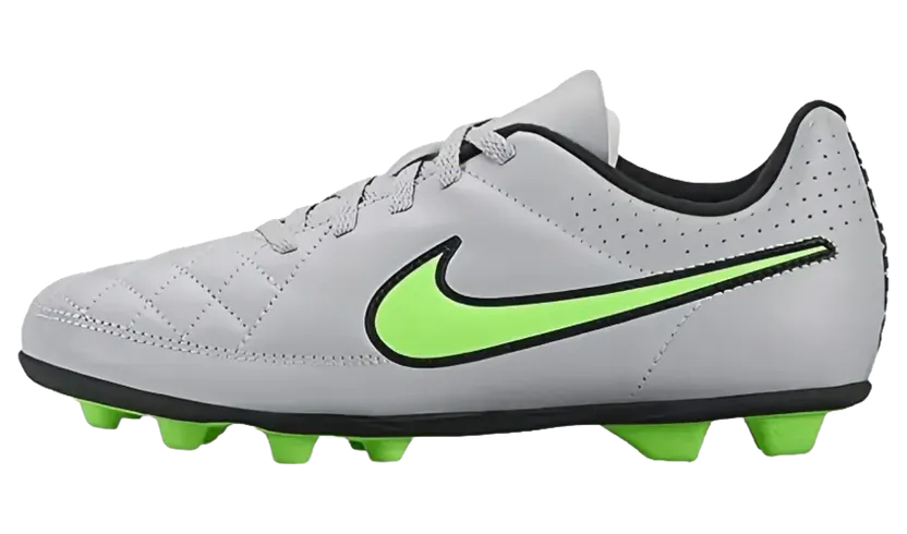 Nike Tiempo Rio 2 FG R GS “Wolf Grey/Green Strike-Black-Black” (631286-030)