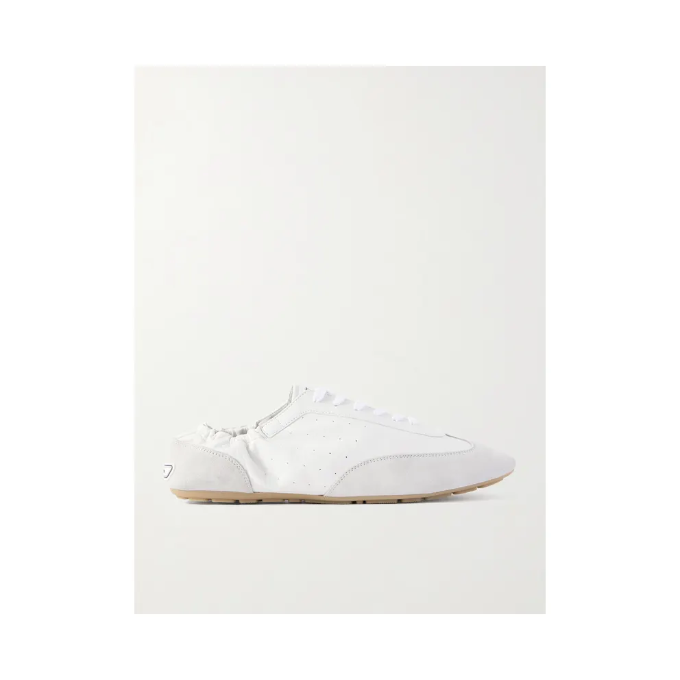 Saint Laurent Lewis Suede and Full-Grain Leather White (862568AAGB9)