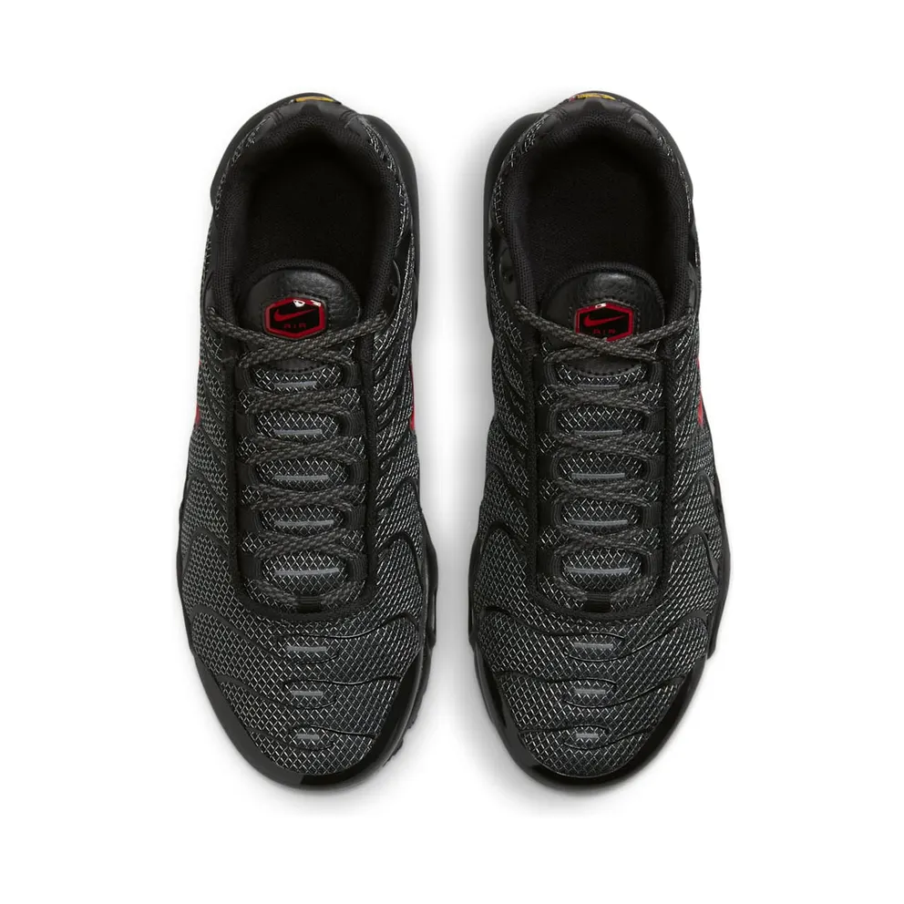 Nike Air Max Plus Black University Red Reflective Silver (GS) (DQ1104-001)