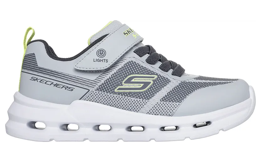 Skechers S-Lights: Glide-Step Lights Sneaker Grijs/Limoen